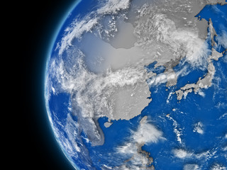 east Asia region on political globe