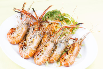 Group of grilled shrimps