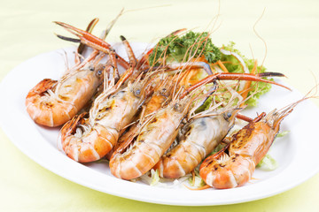 Group of grilled shrimps
