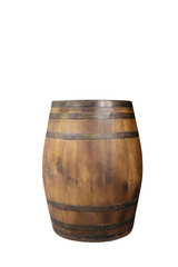 old vine barrel with white background