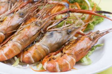 Group of grilled shrimps