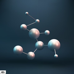 3D Molecule structure background. Graphic design. Vector Illustr