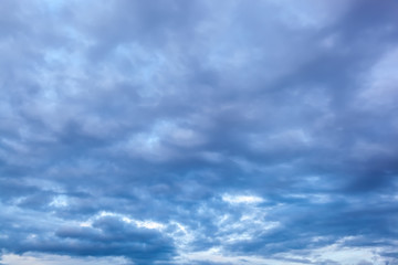 Sky at sunset with thunderclouds