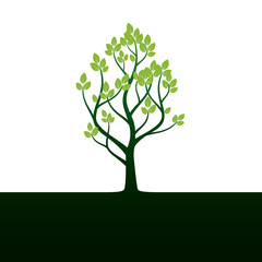 Obraz premium Green Tree. Vector Illustration.