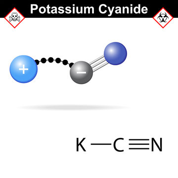 Potassium cyanide molecule, fatal poison
