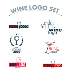 wine logo set