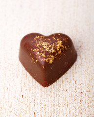 The heart-shaped chocolate candy