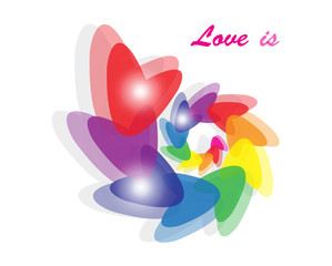  Rainbow heart Vector Illustration on white background