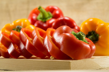 Peppers on cutting board