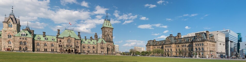 Fototapeta na wymiar The East Block and Langevin Block on Parliament Hill Ottawa Ontario Canada