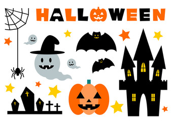 ハロウィンのイラストアイコンセット