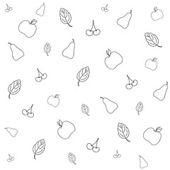 Seamless picture with various fruits 