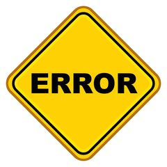 Se&ntilde;al amarilla plana texto ERROR