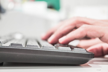 Keyboard and hands working