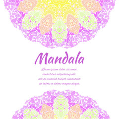 Abstract mandala. Floral ornamental border . Round pattern, oriental style. Decor for your design, lace ornament. Vector illustration.