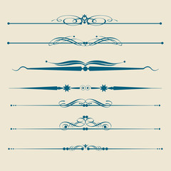Obraz premium design elements, vintage, swirl, divider, rule, vector image