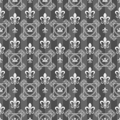 Vintage classic pattern, gothic style, tile, vector grey background