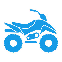 Icono plano quad lateral azul © teracreonte