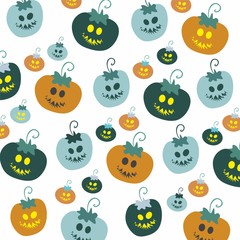 Halloween pumpkin pattern 6 - obrazy, fototapety, plakaty