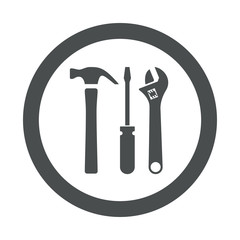 Icono redondo plano herramientas gris #1