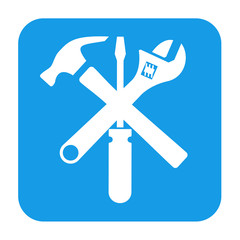 Icono plano herramientas aplicacion azul #2