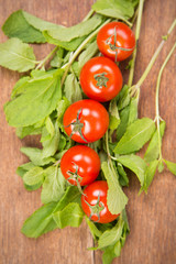 Fototapeta na wymiar tomatoes with mint