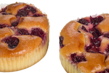 Small cake with cherries