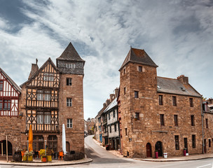 Fototapeta premium street old Breton town Treguier, France