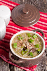 Mushroom cream soup in a bowl
