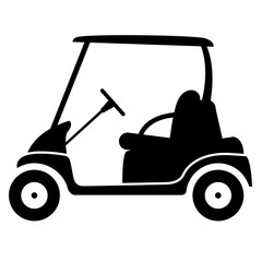 Icono plano golf cart lateral