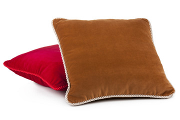 red and brown pillows - obrazy, fototapety, plakaty