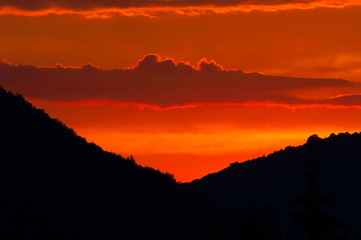 sunset over the mountains