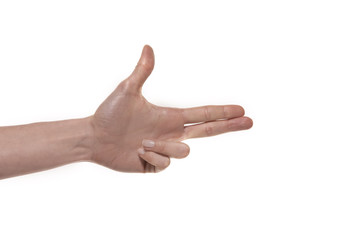 Gun sign with hand