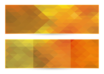 Autumn horizontal banner, vector polygonal background 