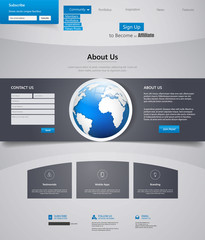 Corporate Blue Website template, Design Eps 10