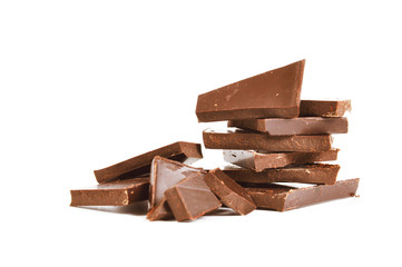 Pieces of chocolate in a stack