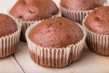 Homemade delicious chocolate muffins