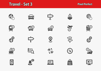Travel Icons. Professional, pixel perfect icons optimized for both large and small resolutions. EPS 8 format.