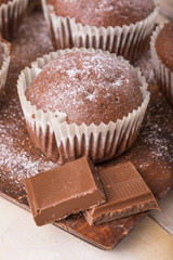 Homemade delicious chocolate muffins