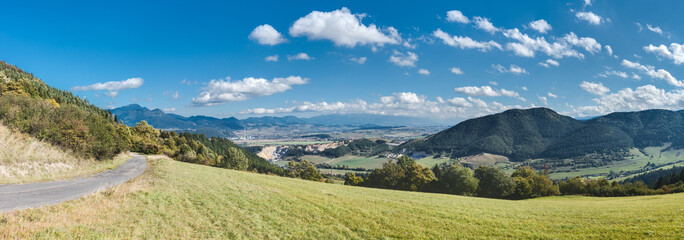 Fototapeta na wymiar Panorama of Slovakia mountain countryside