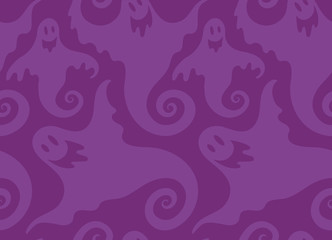 Halloween spooky ghost seamless repeat vector pattern