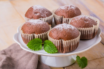 Homemade delicious chocolate muffins