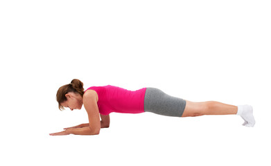 Fototapeta premium Sporty woman doing gymnastics
