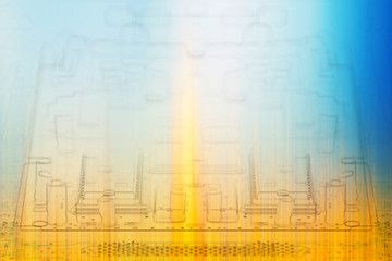 Microelectronics, white background chips concept