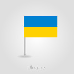 Ukraine flag pin map icon, vector illustration