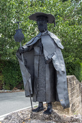 statue of a pilgrim in Puenta la Reina, Camino de Santiago 