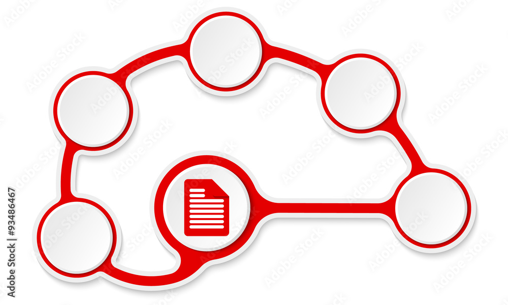 Poster Vector circular text boxes for your text and document icon