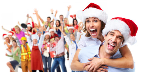 Fototapeta premium Happy santa couple.