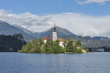 Lake Bled in Slovenia with Church of the Assumption