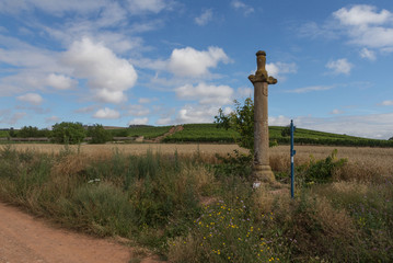 Simple cross along the Camino de Santiago near Ventosa in the Rioja